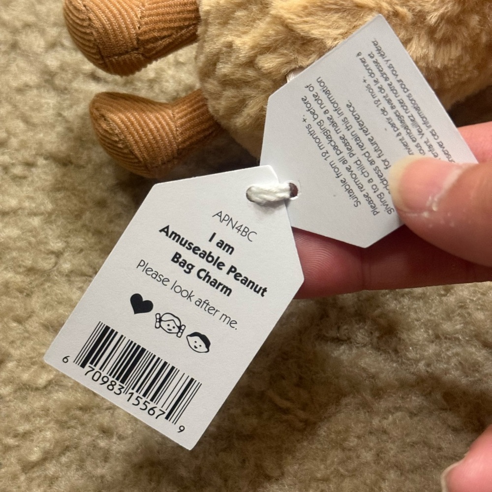 Jellycat Amuseables Peanut Keychain (WITH RECEIPT) 100% Authentic - Picture 4 of 8
